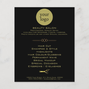 Golden and Black Beauty Salon Flyer