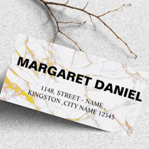 Golden and Black White Marble Address Return Address Label