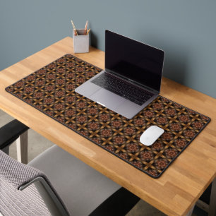 Golden and brown colours abstract Desk Mat