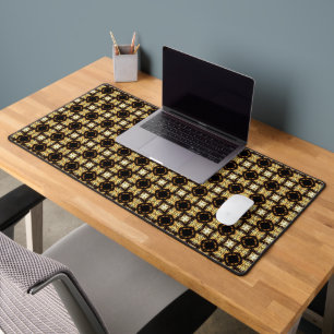 Golden and brown colours abstract Desk Mat