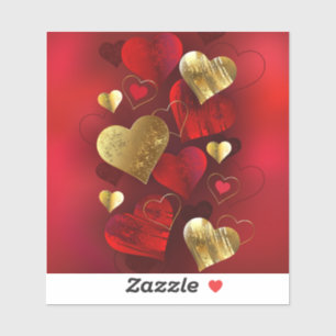 Golden and red valentines
