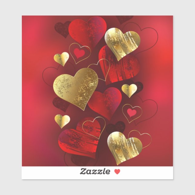 Golden and red valentines (Sheet)