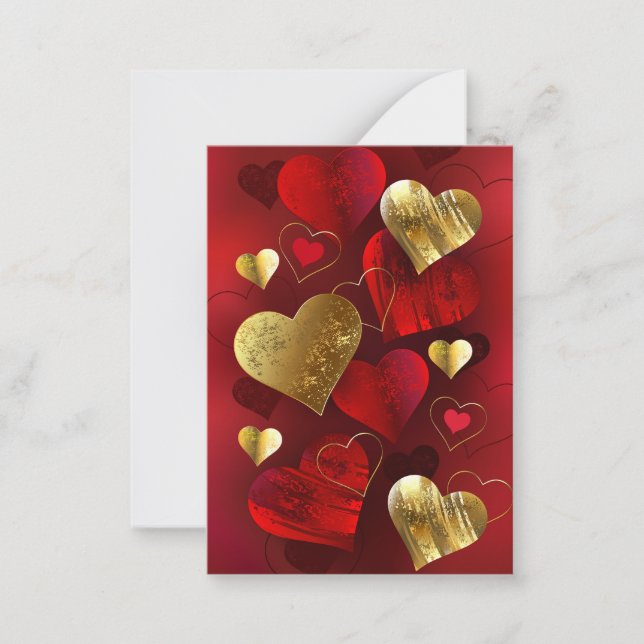 Golden and red valentines card (Front)
