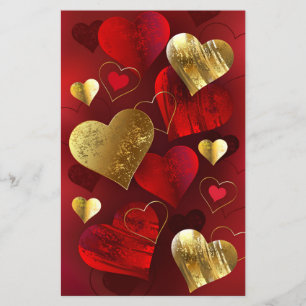 Golden and red valentines flyer