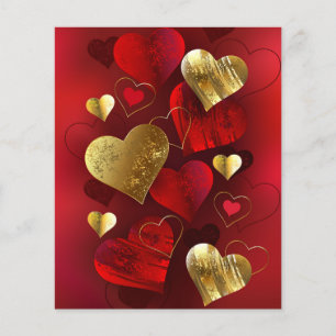 Golden and red valentines flyer