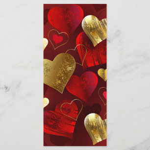 Golden and red valentines menu