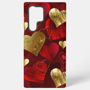 Golden and red valentines samsung galaxy case