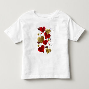 Golden and red valentines toddler T-Shirt