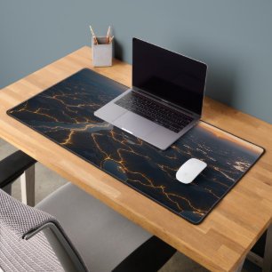 Golden and Silver Rivers in a Fantasy Delta Desk Mat