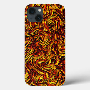 Golden and vivid red texture iPhone 13 case