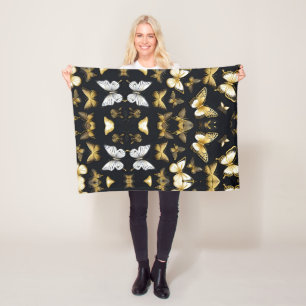 Golden and White Butterfly Blanket