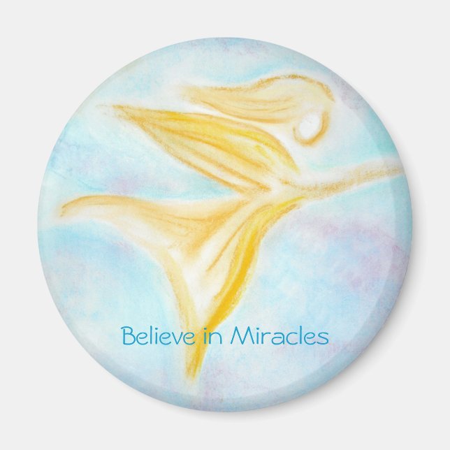 Golden Angel – Believe in Miracles Magnet (Front)