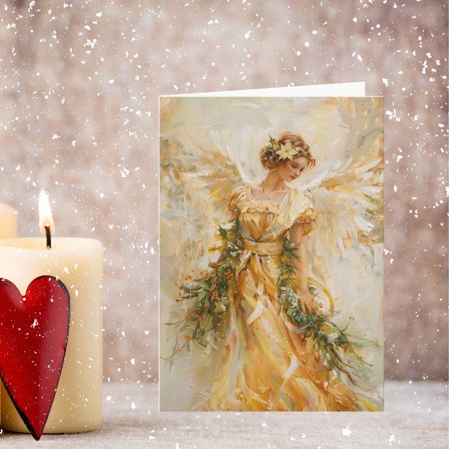 Golden Angel Christmas Greeting Card (Creator Uploaded)