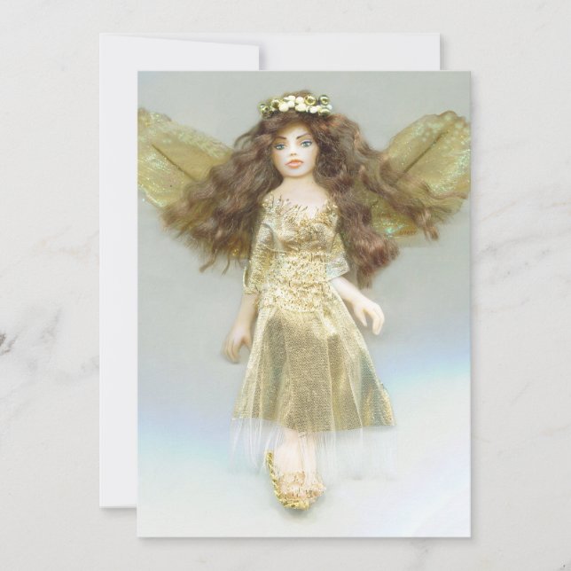 Golden Angel Christmas JL Biel Holiday Card (Front)