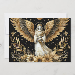 Golden Angel Flat Holiday Card