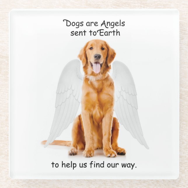 Golden Angel Glass Coaster (Front)