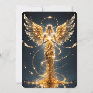 Golden Angel Holiday Greeting Card