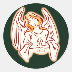 Golden Angel Of Peace Stickers