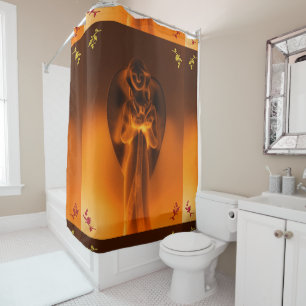 Golden Angel printed Shower Curtain