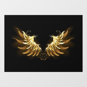 Golden Angel Wings on Black background
