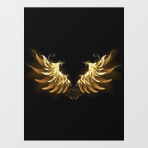 Golden Angel Wings on Black background