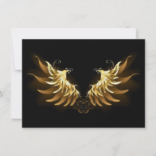 Golden Angel Wings on Black background