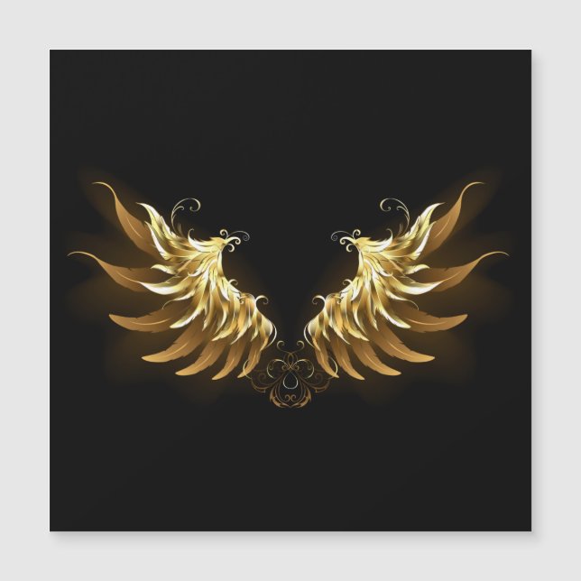 Golden Angel Wings on Black background (Front)