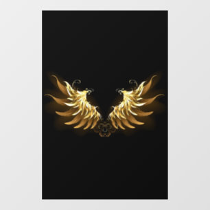 Golden Angel Wings on Black background