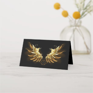 Golden Angel Wings on Black background Appointment Card