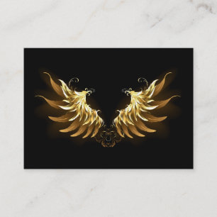 Golden Angel Wings on Black background Appointment Card