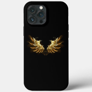 Golden Angel Wings on Black background iPhone 13 Pro Max Case