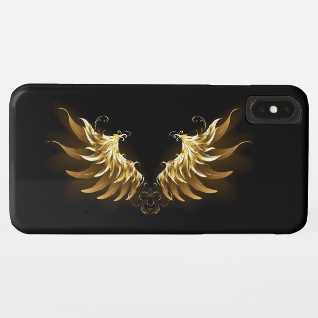 Golden Angel Wings on Black background Case-Mate iPhone Case (Back (Horizontal))