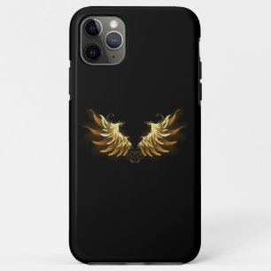 Golden Angel Wings on Black background iPhone 11 Pro Max Case