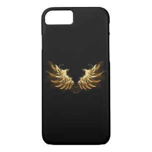 Golden Angel Wings on Black background iPhone 8/7 Case