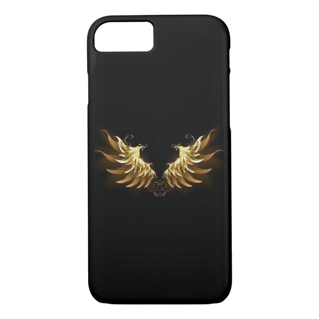 Golden Angel Wings on Black background Case-Mate iPhone Case (Back)