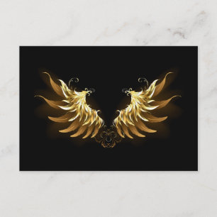 Golden Angel Wings on Black background Enclosure Card