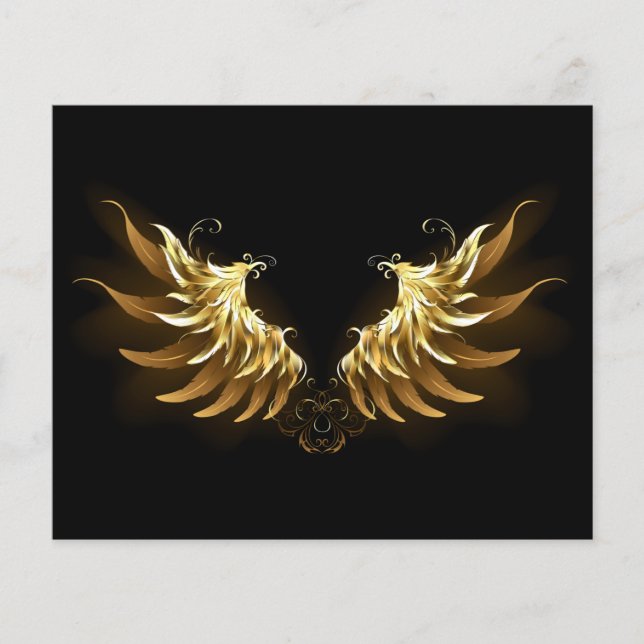 Golden Angel Wings on Black background Flyer (Front)