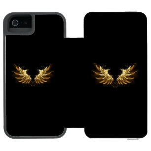 Golden Angel Wings on Black background Incipio Watson™ iPhone 5 Wallet Case