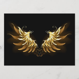 Golden Angel Wings on Black background Program