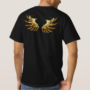 Golden Angel Wings on Black background T-Shirt