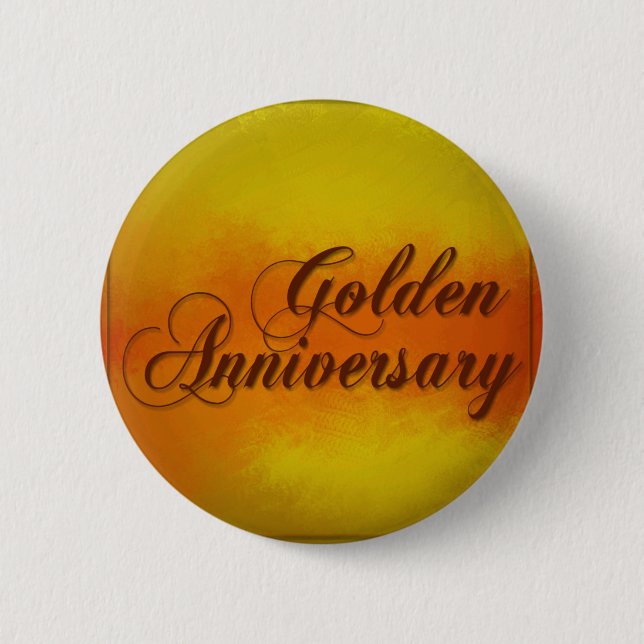 Golden Anniverary 6 Cm Round Badge (Front)