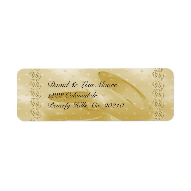 Golden Anniversary Bands Of Love Set Return Address Label (Front)