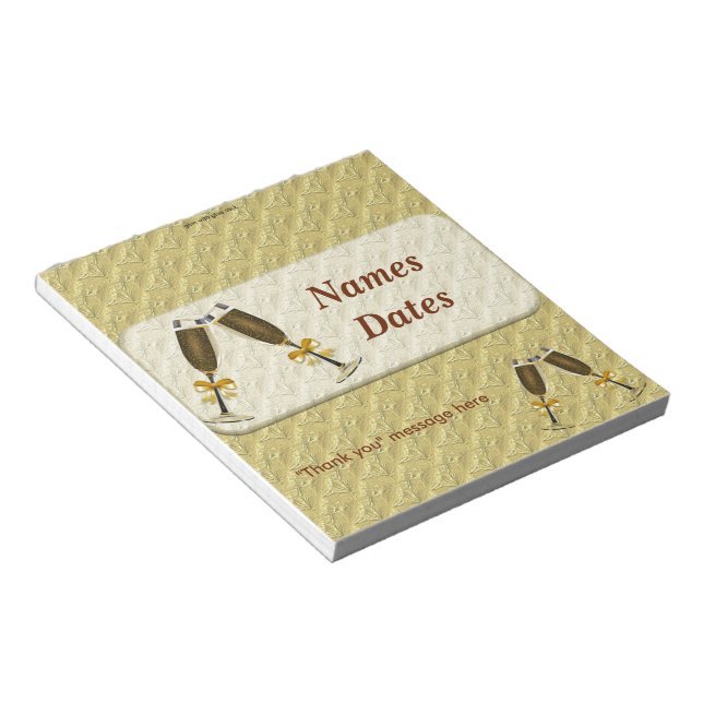 Golden Anniversary Candy Bar Wrapper Party Favor Notepad (Angled)