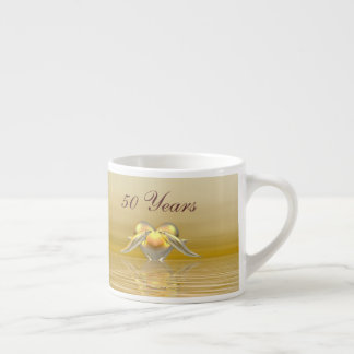 Golden Anniversary Dolphins and Heart Espresso Cup