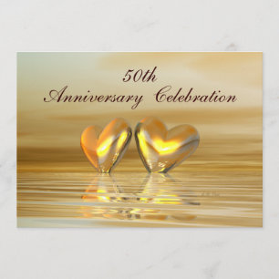 Golden Anniversary Hearts Invitation