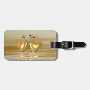 Golden Anniversary Hearts Luggage Tag