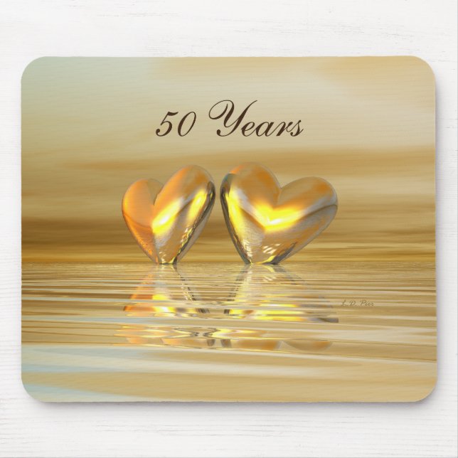 Golden Anniversary Hearts Mouse Pad (Front)