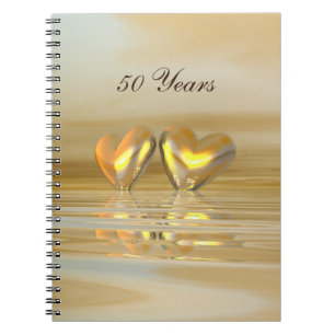 Golden Anniversary Hearts Notebook