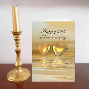 Golden Anniversary Hearts (Tall) Card