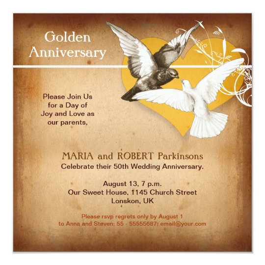 golden anniversary invitation